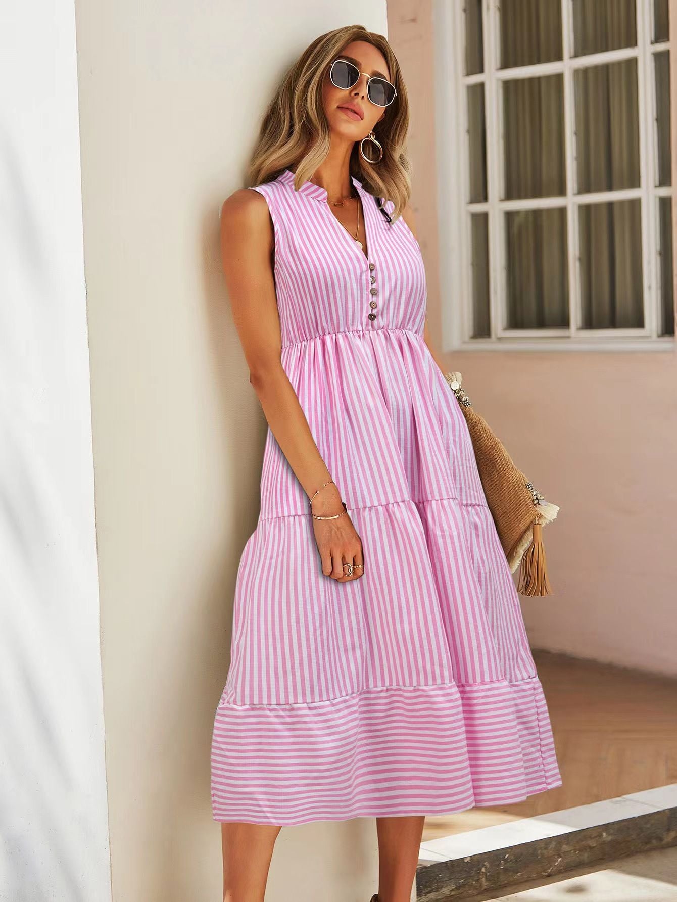 Vestido Midi Listrado Bella Riviera